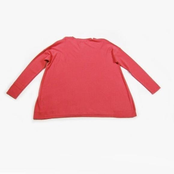 Eileen Fisher Medium Swing Knit Top Tencel Pink Long Sleeve NEW WITH TAGS - Picture 8 of 11
